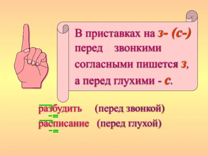 В приставках на з- (с-) перед звонкими согласными пишется з, а