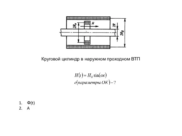 Круговой цилиндр в наружном проходном ВТП Ф(t) A