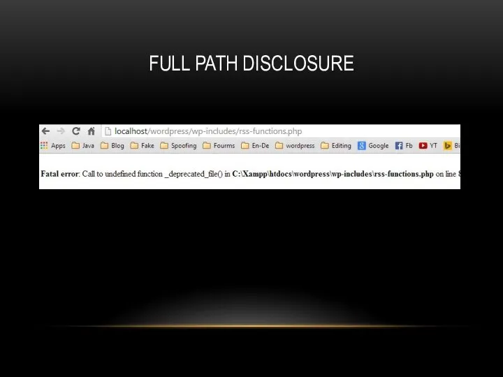 FULL PATH DISCLOSURE