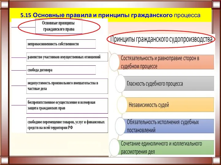 5.15 Основные правила и принципы гражданского процесса