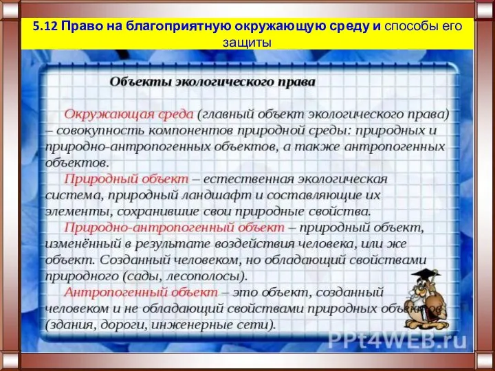 5.12 Право на благоприятную окружающую среду и способы его защиты