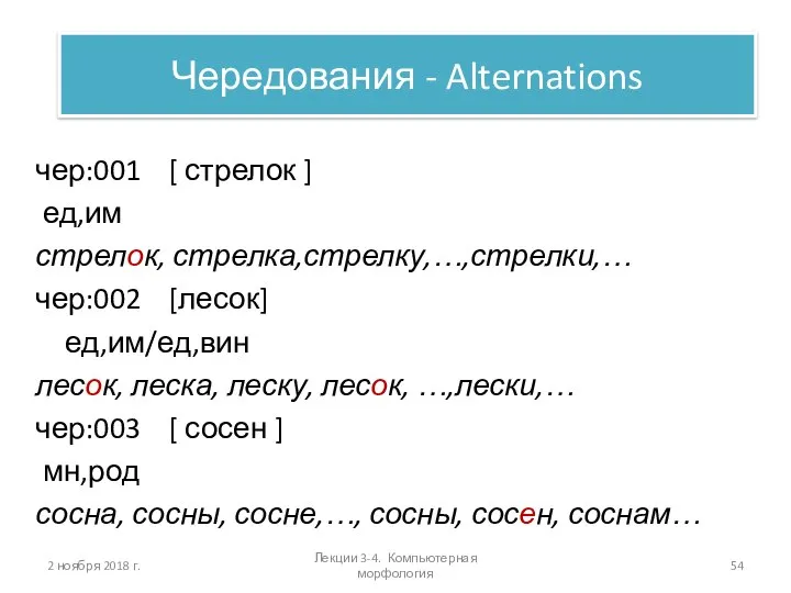 2 ноября 2018 г. Чередования - Alternations чер:001 [ стрелок ]