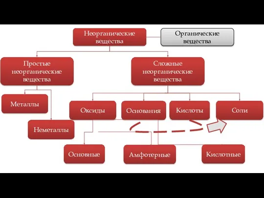 Сложные неорганические вещества Оксиды Основания Кислоты Соли Основные Амфотерные Кислотные Простые