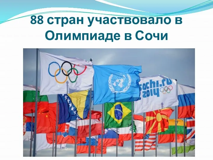 88 стран участвовало в Олимпиаде в Сочи