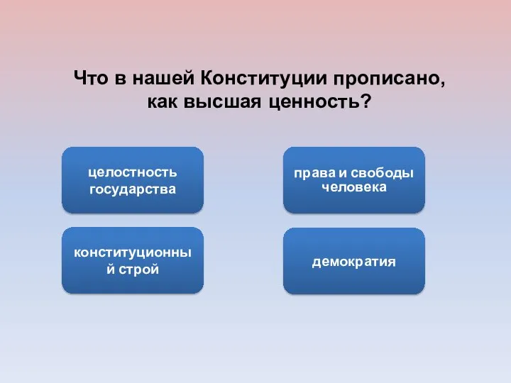 целостность государства конституционный строй демократия права и свободы человека Что в