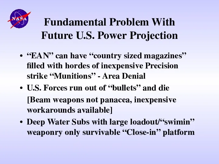 Fundamental Problem With Future U.S. Power Projection “EAN” can have “country