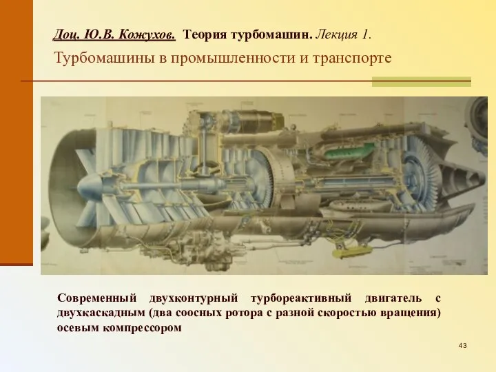 Доц. Ю.В. Кожухов. Теория турбомашин. Лекция 1. Турбомашины в промышленности и