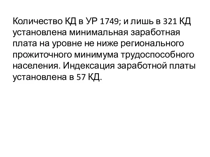 Количество КД в УР 1749; и лишь в 321 КД установлена