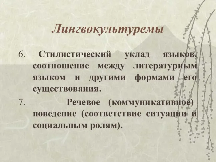 Лингвокультуремы 6. Стилистический уклад языков, соотношение между литературным языком и другими