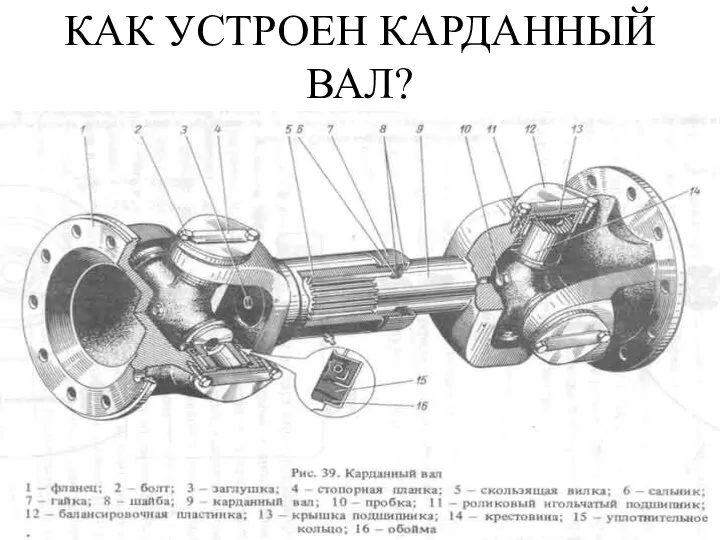 КАК УСТРОЕН КАРДАННЫЙ ВАЛ?