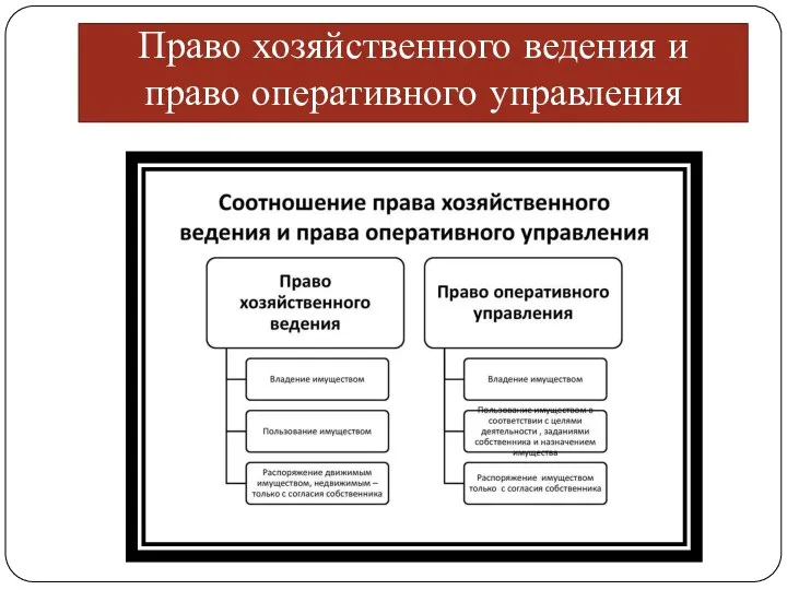 Право хозяйственного ведения и право оперативного управления