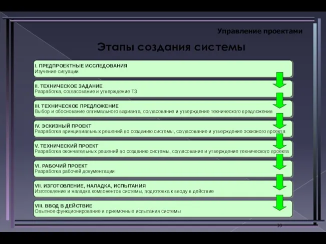 Управление проектами Этапы создания системы