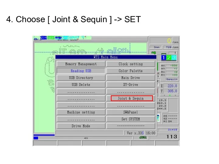 4. Choose [ Joint & Sequin ] -> SET