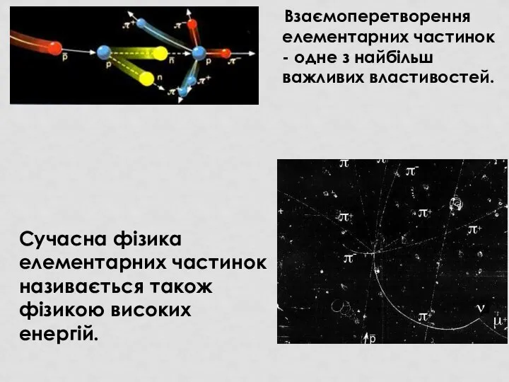 Взаємоперетворення елементарних частинок - одне з найбільш важливих властивостей. Сучасна фізика