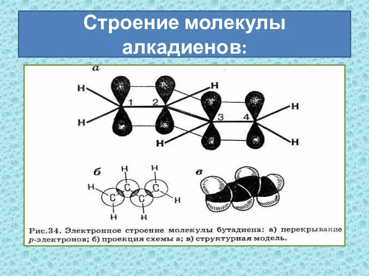 Строение молекулы алкадиенов: