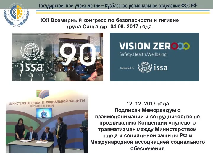 XXI Всемирный конгресс по безопасности и гигиене труда Сингапур 04.09. 2017