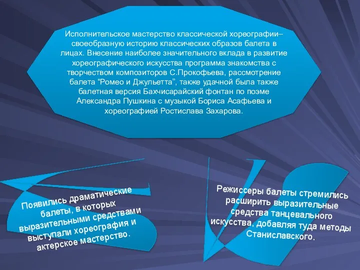 Исполнительское мастерство классической хореографии– своеобразную историю классических образов балета в лицах.