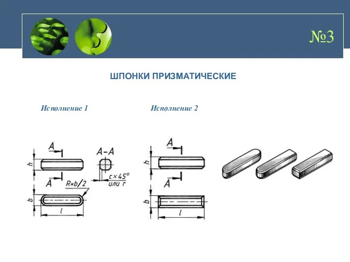 ШПОНКИ ПРИЗМАТИЧЕСКИЕ №3