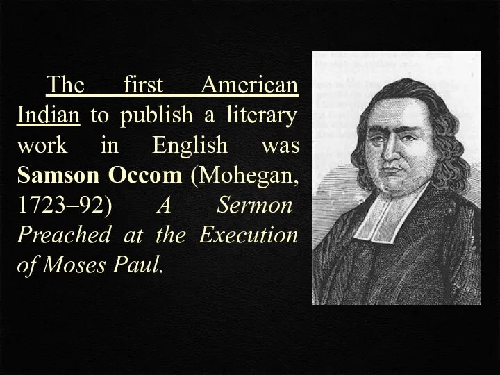 The first American Indian to publish a literary work in English