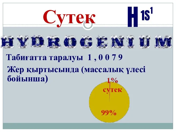 Сутек H 1 1S Табиғатта таралуы 1 , 0 0 7