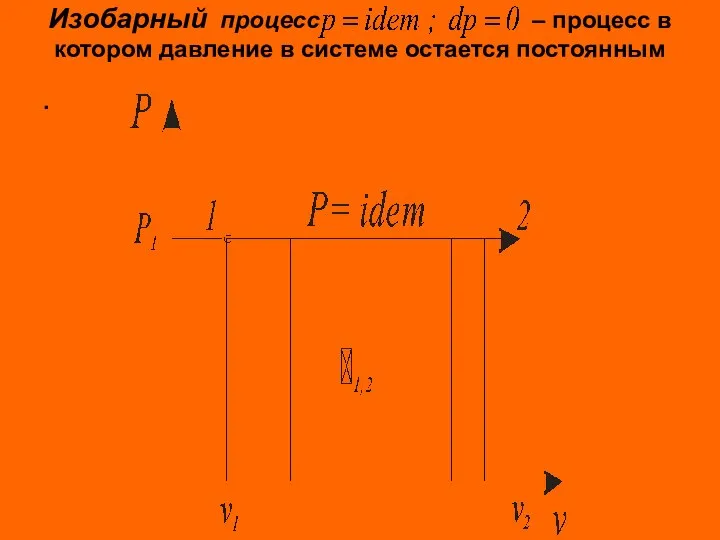 Изобарный процесс – процесс в котором давление в системе остается постоянным .