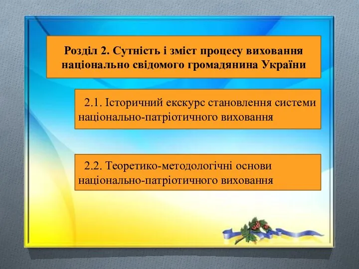 Розділ 2. Сутність і зміст процесу виховання національно свідомого громадянина України