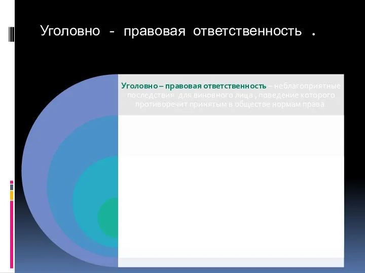 Уголовно - правовая ответственность .