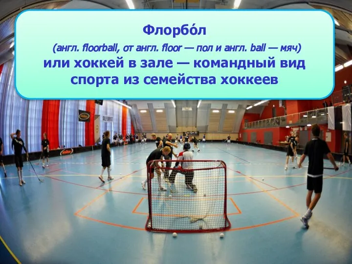 Флорбо́л (англ. floorball, от англ. floor — пол и англ. ball