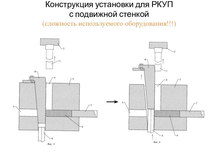 Конструкция установки для РКУП с подвижной стенкой (cложность используемого оборудования!!!)