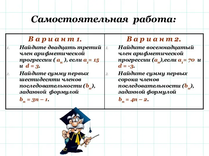 Самостоятельная работа: