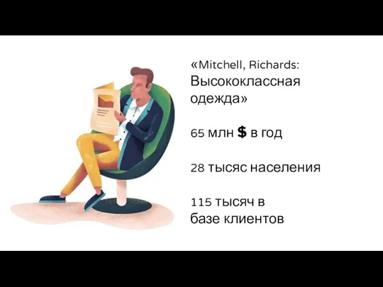 «Mitchell, Richards: Высококлассная одежда» 65 млн $ в год 28 тысяс