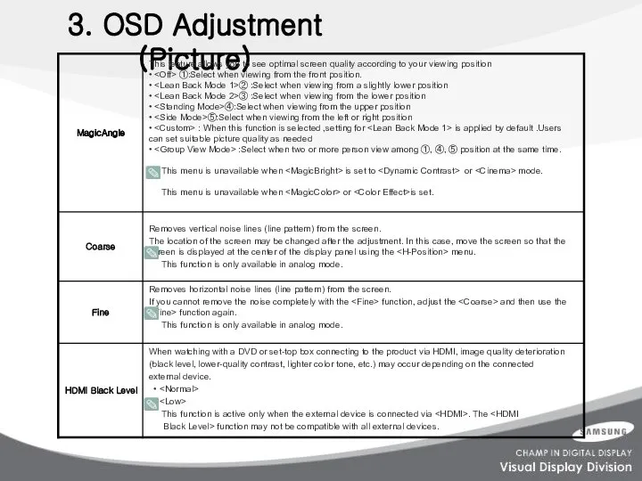 3. OSD Adjustment (Picture)