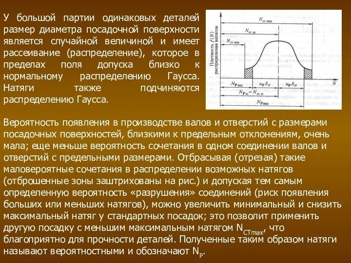 У большой партии одинаковых деталей размер диаметра посадочной поверхности является случайной