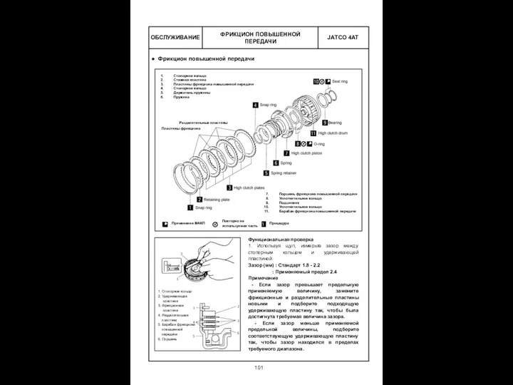 ФРИКЦИОН ПОВЫШЕННОЙ ПЕРЕДАЧИ ОБСЛУЖИВАНИЕ