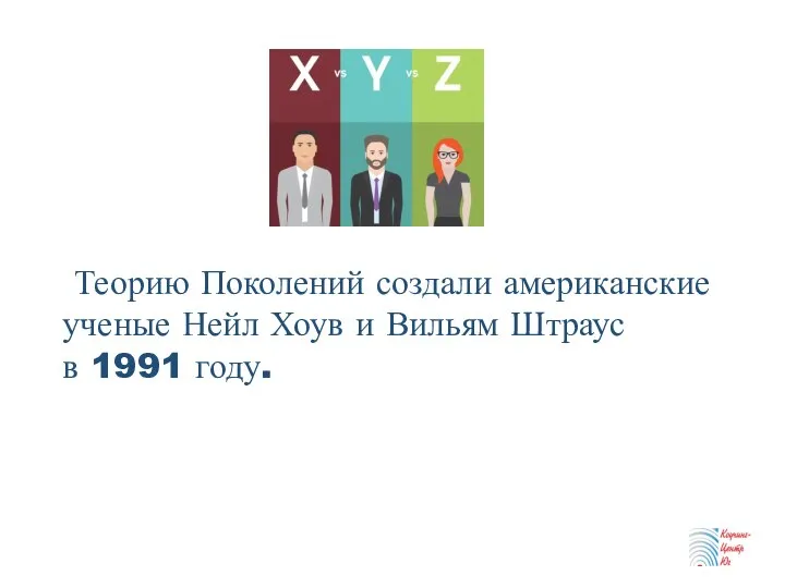 Теорию Поколений создали американские ученые Нейл Хоув и Вильям Штраус в 1991 году.