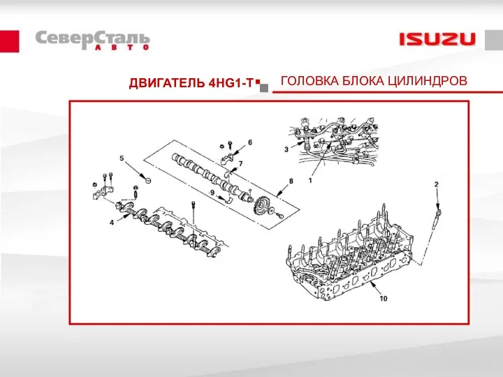 ДВИГАТЕЛЬ 4HG1-T ГОЛОВКА БЛОКА ЦИЛИНДРОВ