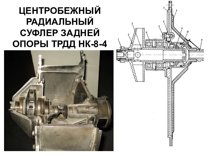 ЦЕНТРОБЕЖНЫЙ РАДИАЛЬНЫЙ СУФЛЕР ЗАДНЕЙ ОПОРЫ ТРДД НК-8-4