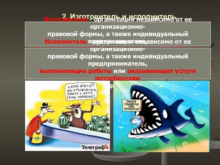 2. Изготовитель и исполнитель Изготовитель - организация независимо от ее организационно-