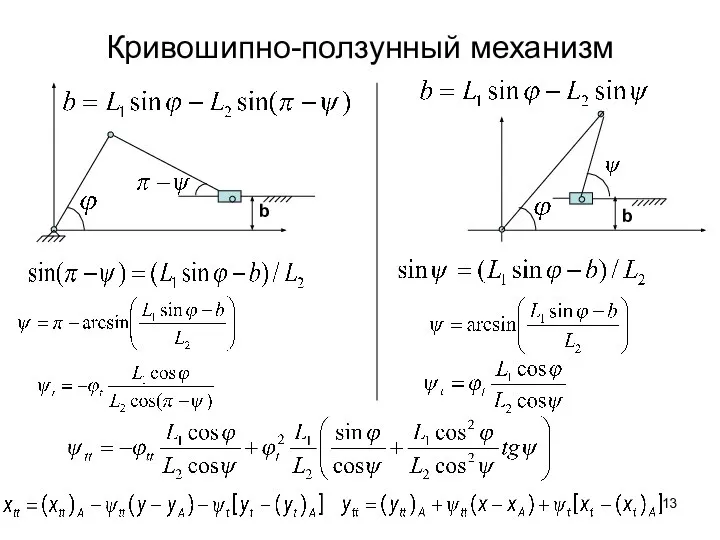 Кривошипно-ползунный механизм b b