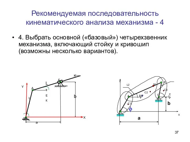 Рекомендуемая последовательность кинематического анализа механизма - 4 4. Выбрать основной («базовый»)