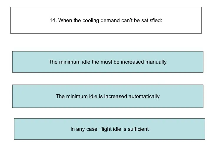 14. When the cooling demand can’t be satisfied: In any case,