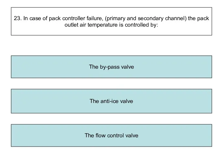 23. In case of pack controller failure, (primary and secondary channel)