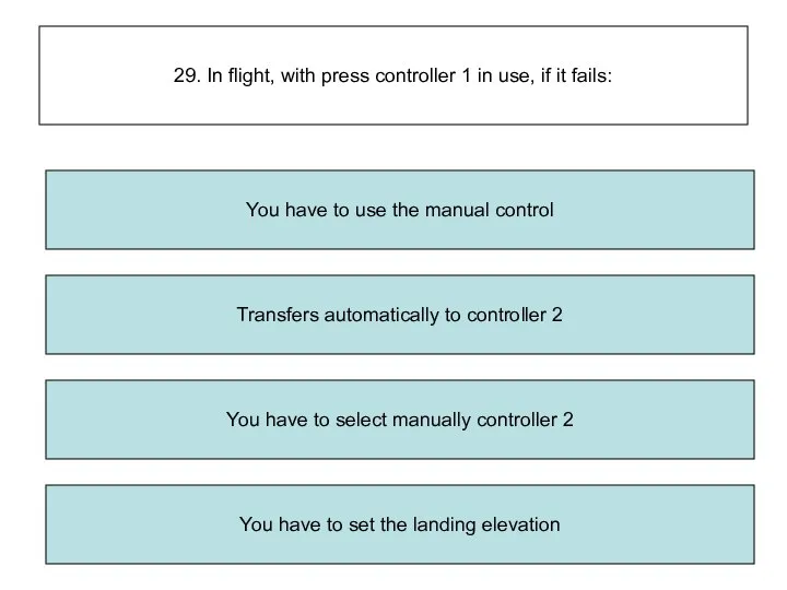 29. In flight, with press controller 1 in use, if it