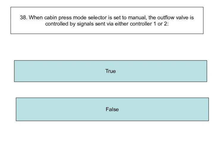 38. When cabin press mode selector is set to manual, the