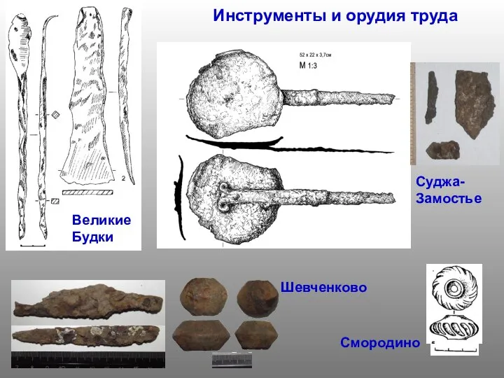 Инструменты и орудия труда Великие Будки Суджа- Замостье Шевченково Смородино