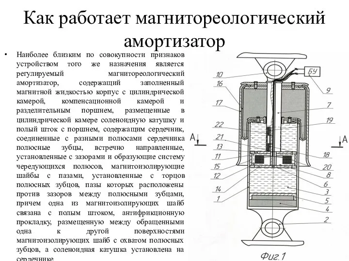 Как работает магнитореологический амортизатор Наиболее близким по совокупности признаков устройством того