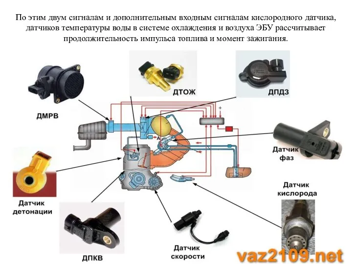 По этим двум сигналам и дополнительным входным сигналам кислородного датчика, датчиков