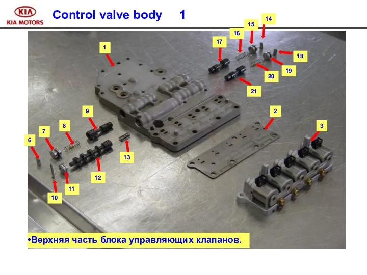 Control valve body 1 17 16 15 14 21 20 18