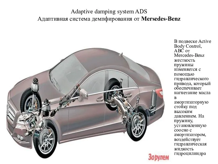 Adaptive damping system ADS Адаптивная система демпфирования от Mersedes-Benz В подвеске