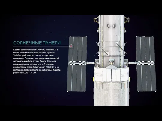 СОЛНЕЧНЫЕ ПАНЕЛИ Космический телескоп "Хаббл", названный в честь американского астронома Эдвина